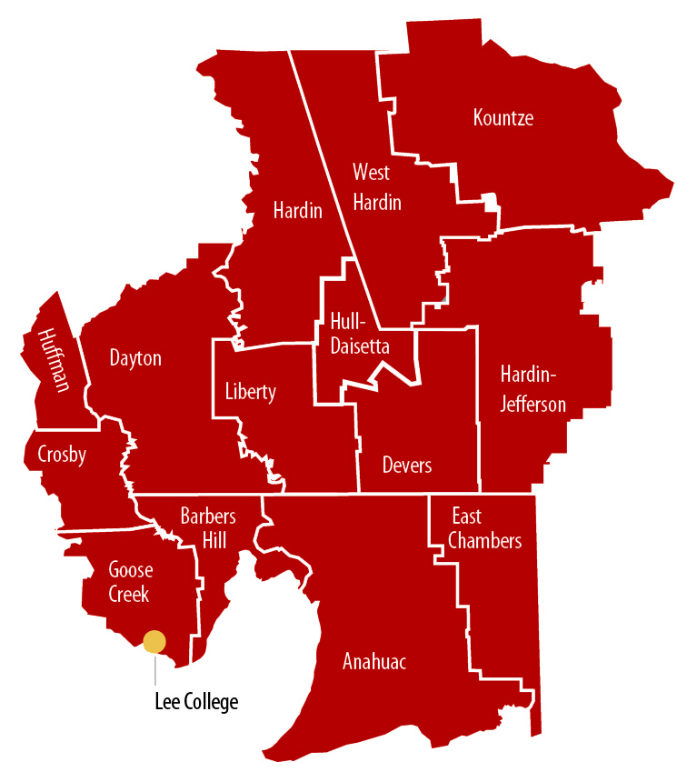 Lee College Service Area Map